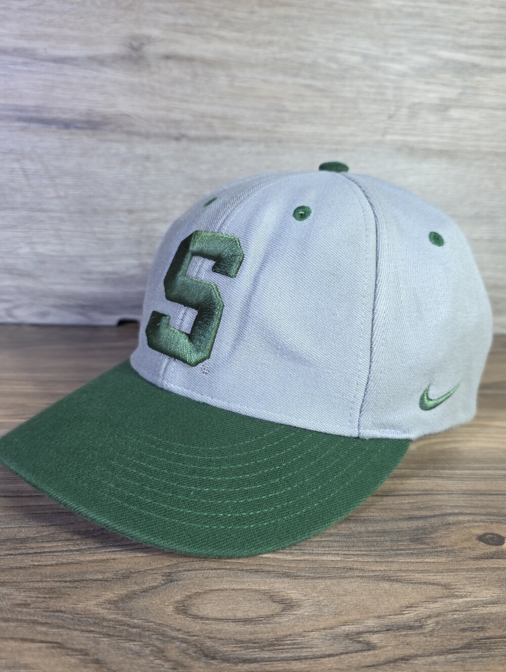 Nike Michigan State Spartans Adjustable Hat Vintage 90s Green Gray OS Unisex